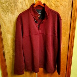 Van Heusen Men’s Heather Pullover Sweater in Burgundy - XL